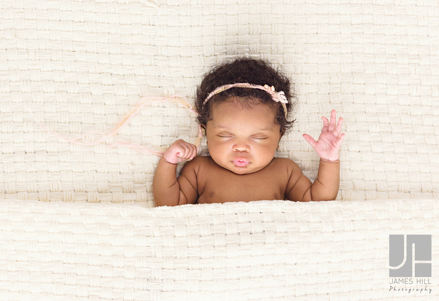 cute baby girl wearing headband