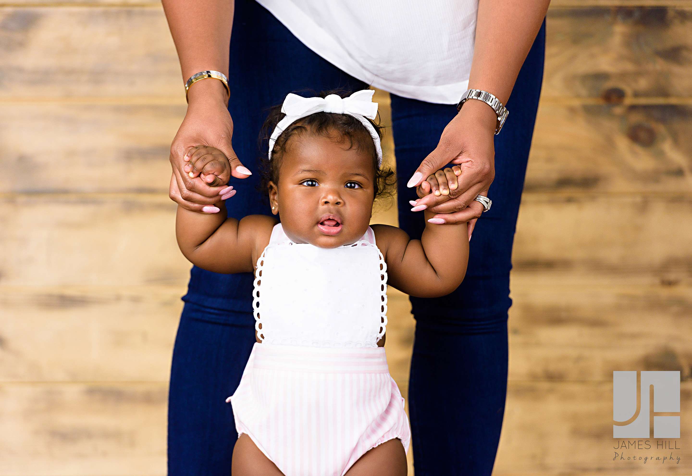Baby girl loves to stand - 8 month portraits