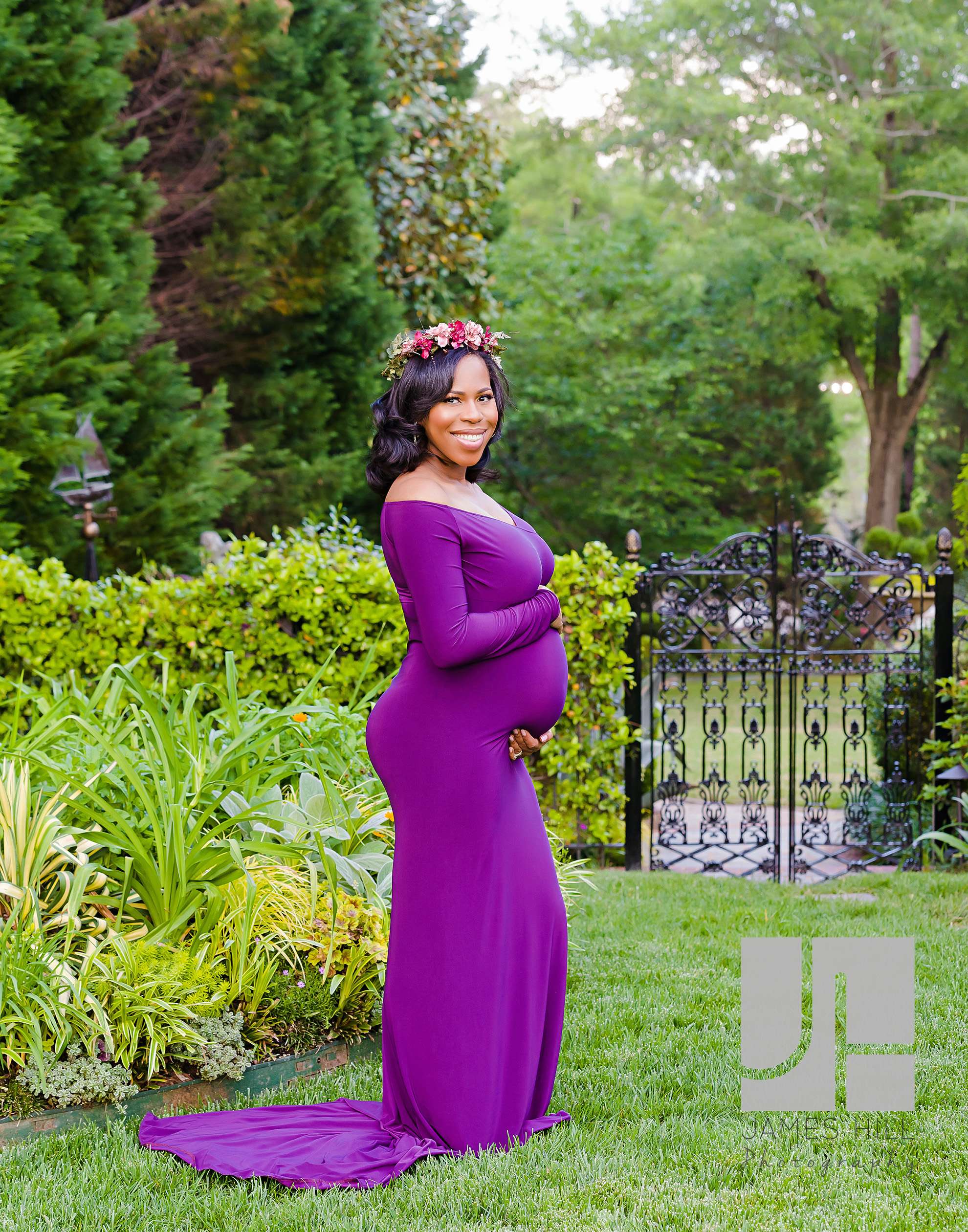 Kaivon looks amazing in this purple dress! 