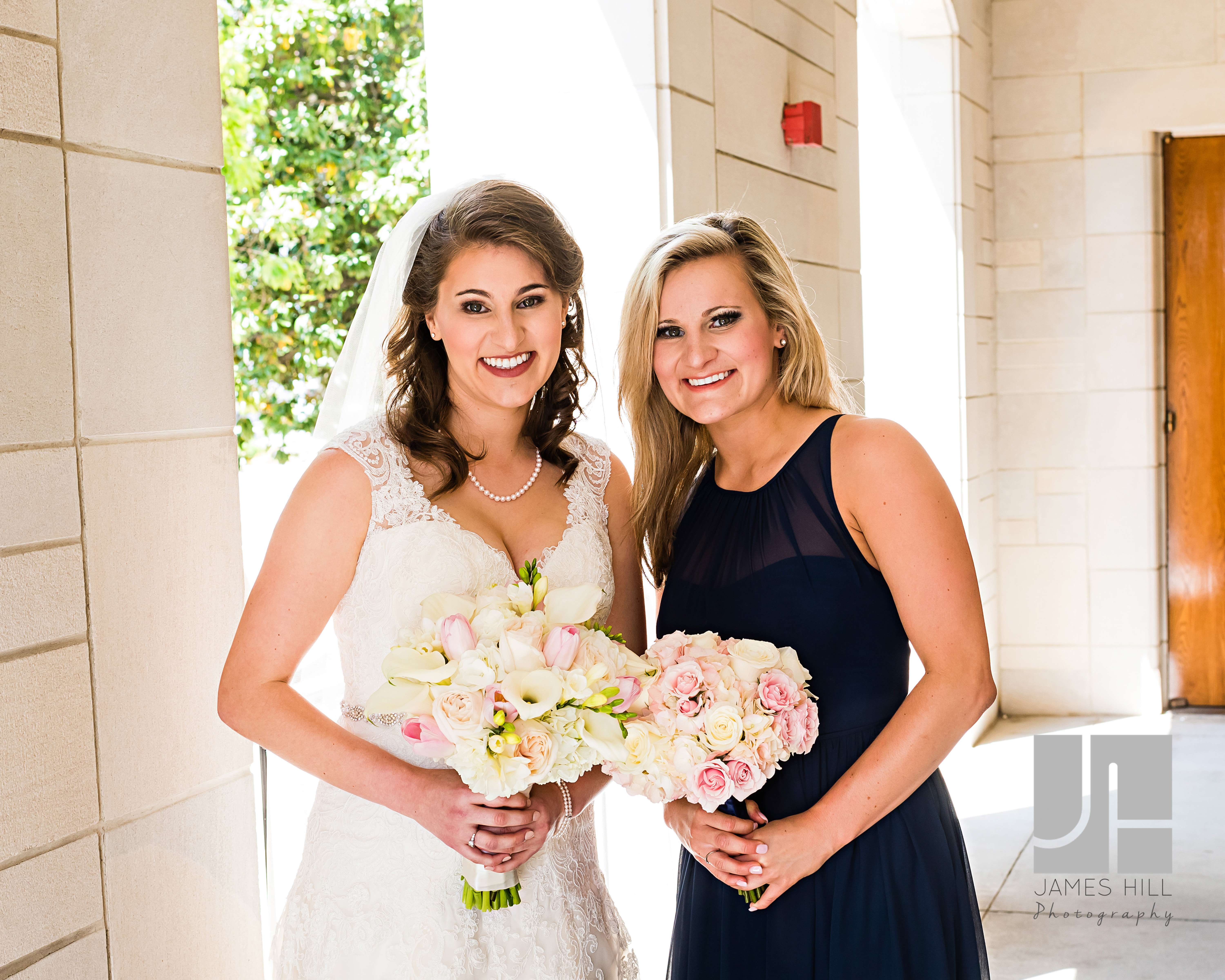Brittany & Brooke moments before walking down the aisle. Gorgeous girls!
