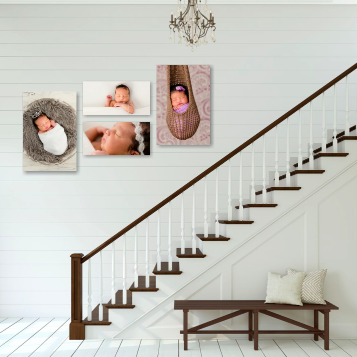 How to Decorate Stairs with your Portraits : Atlanta Newborn ...