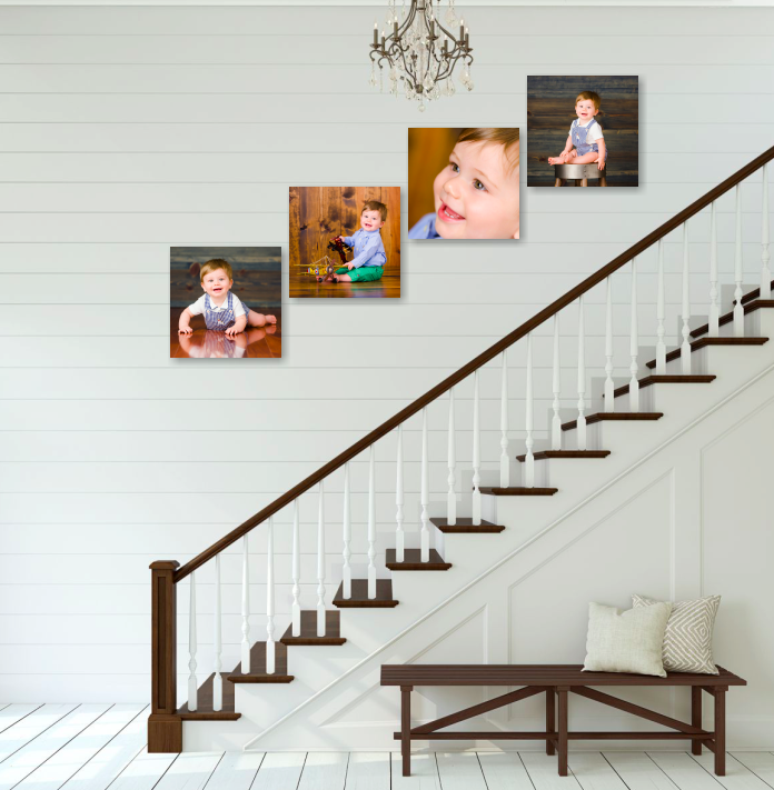 Square Portraits on Stairs