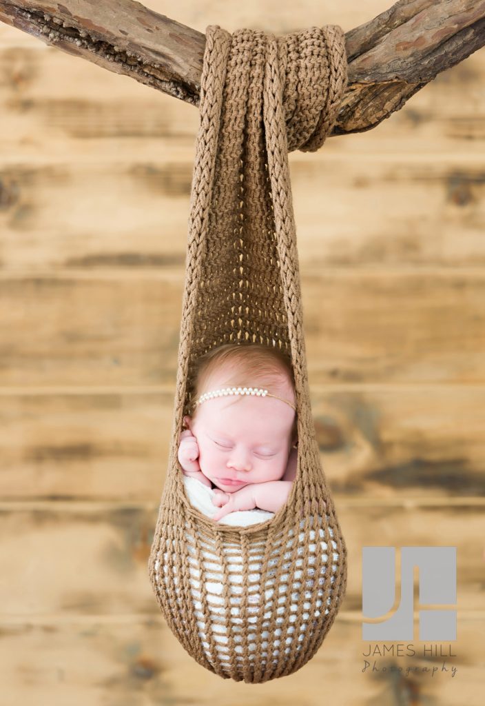 Hanging basket newborn prop
